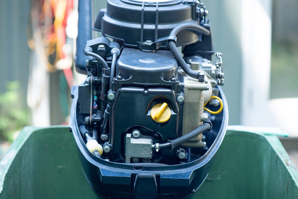 outboard motor engine detail aft side
